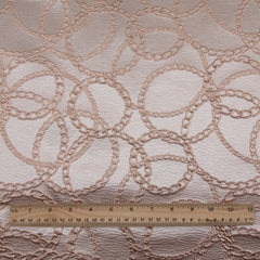 Chainlink Brocade Fabric, Textured, Ivory & Gold