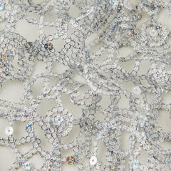 Metallic Netting, Silver with Sequins