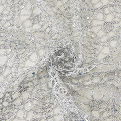 Metallic Netting, Silver with Sequins