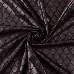 Stretch Fabric, Holographic Dragon Scales, Charcoal Black