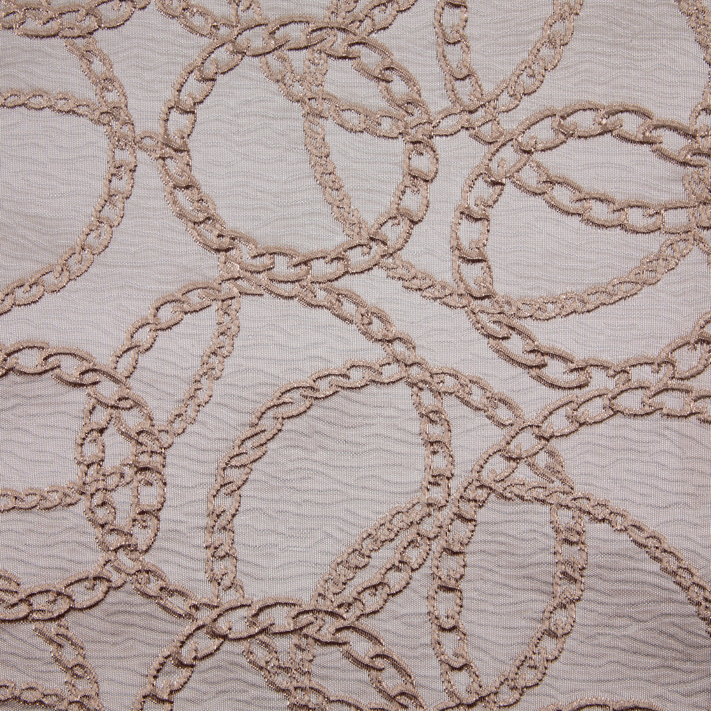 Chainlink Brocade Fabric, Textured, Ivory & Gold